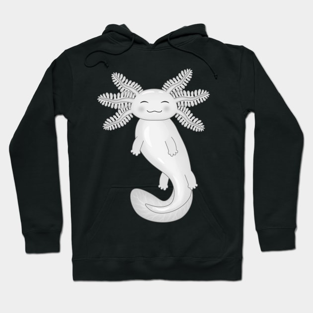 White Axolotl Hoodie by Purrfect